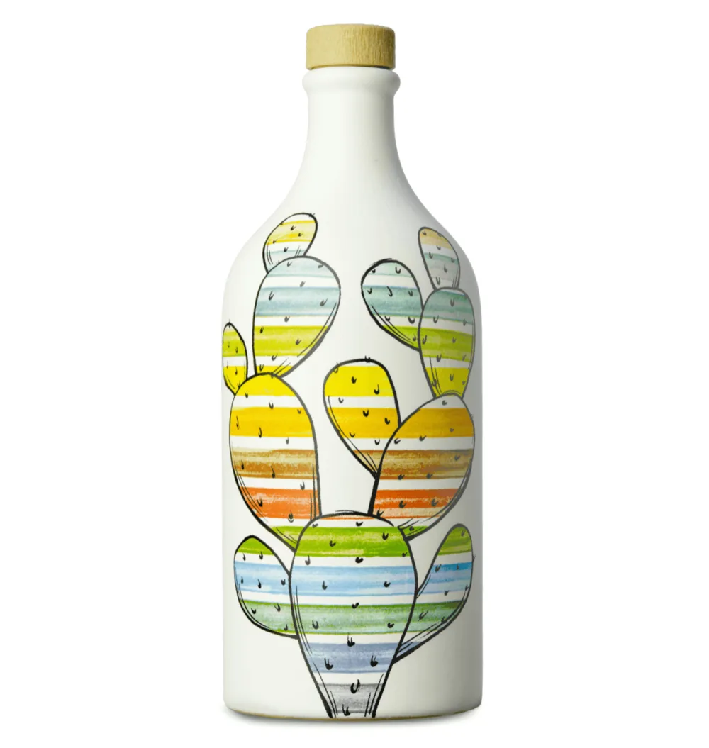 Itaalia ekstra-väärisoliiviõli keraamilises "Prickly Pear" pudelis "Muraglia MEDIUM FRUITY" 500 ml (keskmiselt puuviljane)