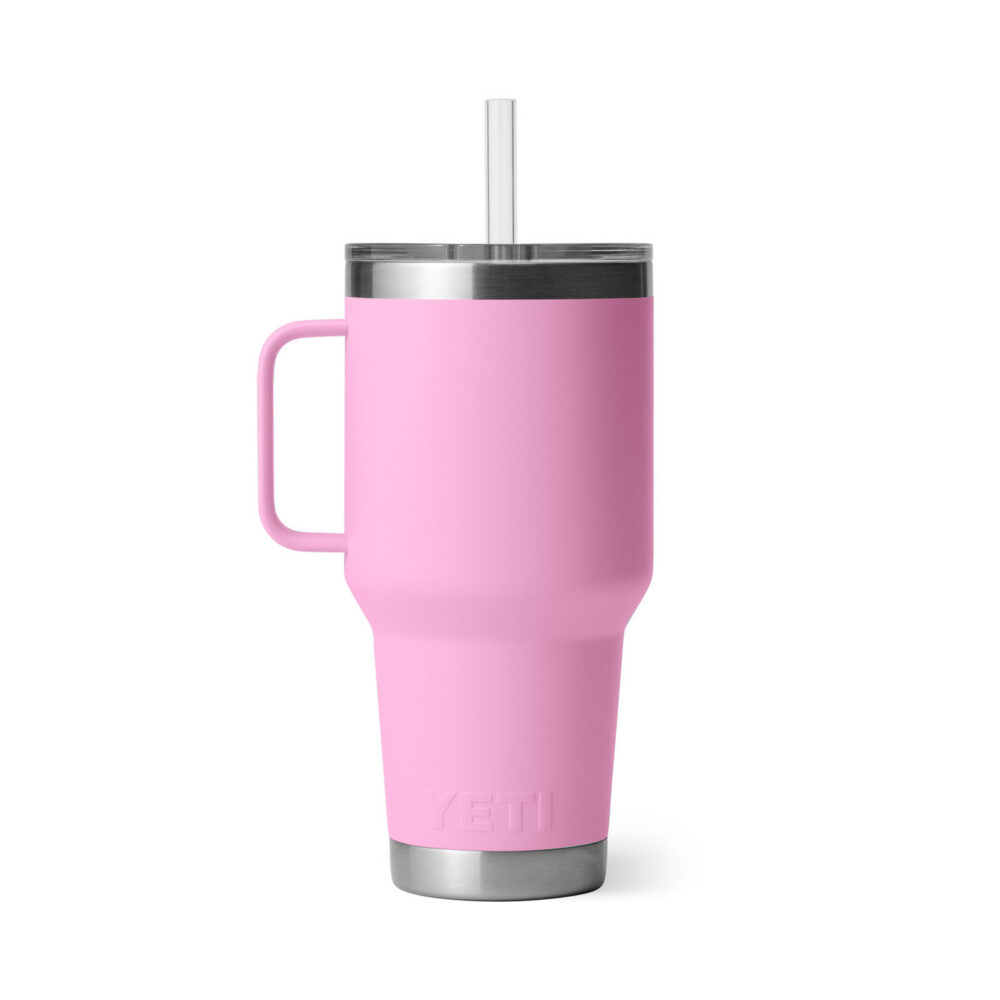 YETI termos-joogitops kaanega, sangaga ja kõrrega Rambler Straw Mug 35 Oz / 1 L Tropical Pink / troopiline roosa