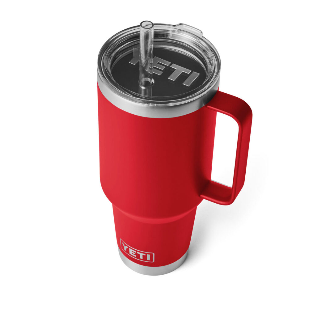 YETI termos-joogitops kaanega, sangaga ja kõrrega Rambler Straw Mug 35 Oz / 1 L Rescue Red / punane