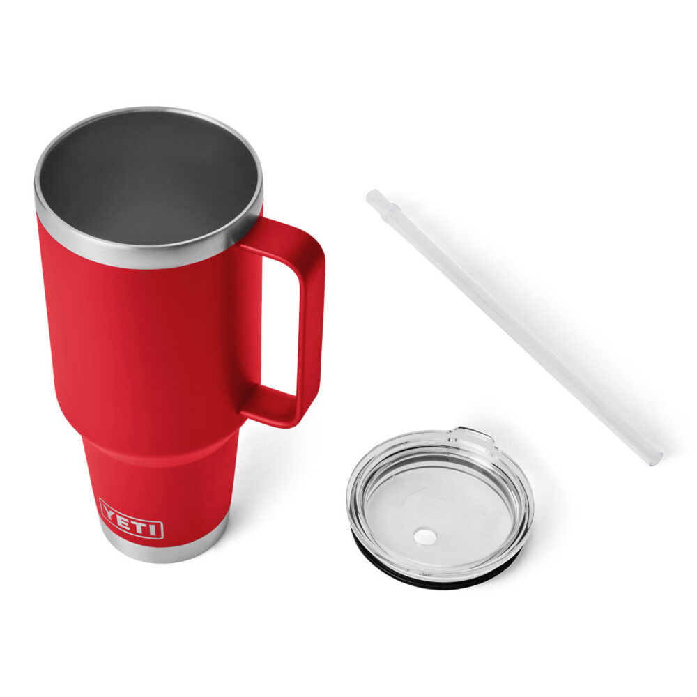 YETI termos-joogitops kaanega, sangaga ja kõrrega Rambler Straw Mug 35 Oz / 1 L Rescue Red / punane