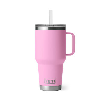 YETI termos-joogitops kaanega, sangaga ja kõrrega Rambler Straw Mug 35 Oz / 1 L Tropical Pink / troopiline roosa