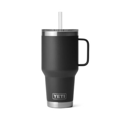 YETI termos-joogitops kaanega, sangaga ja kõrrega Rambler Straw Mug 35 Oz / 1 L must