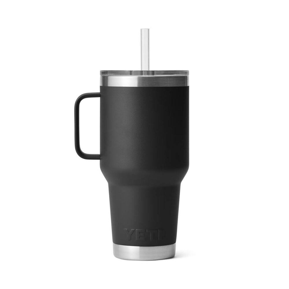 YETI termos-joogitops kaanega, sangaga ja kõrrega Rambler Straw Mug 35 Oz / 1 L must