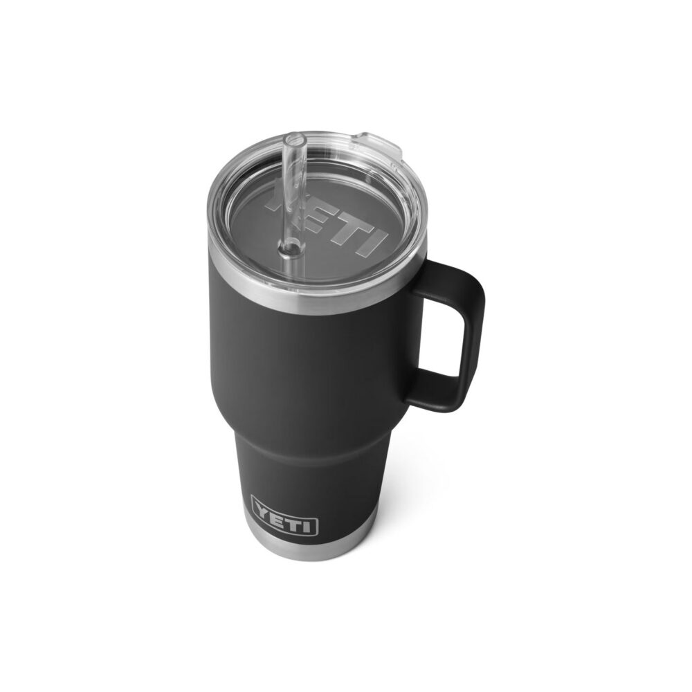YETI termos-joogitops kaanega, sangaga ja kõrrega Rambler Straw Mug 35 Oz / 1 L must