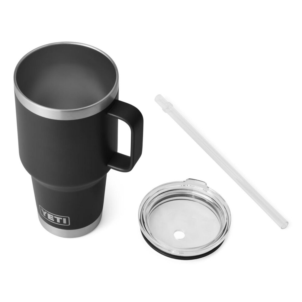 YETI termos-joogitops kaanega, sangaga ja kõrrega Rambler Straw Mug 35 Oz / 1 L must