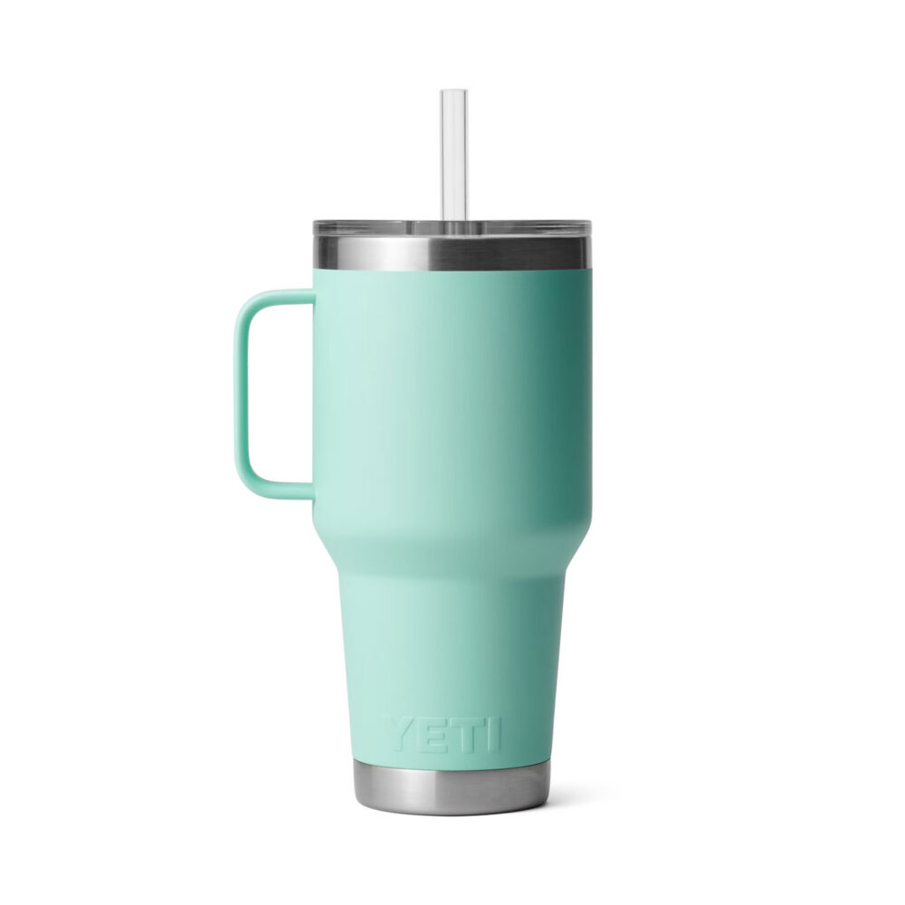 YETI termos-joogitops kaanega, sangaga ja kõrrega Rambler Straw Mug 35 Oz / 1 L Seafoam / neoon heleroheline