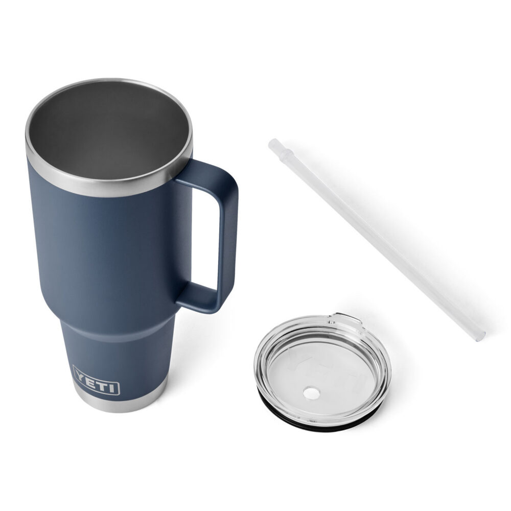 YETI termos-joogitops kaanega, sangaga ja kõrrega Rambler Straw Mug 42 Oz / 1193 ml Navy tumesinine
