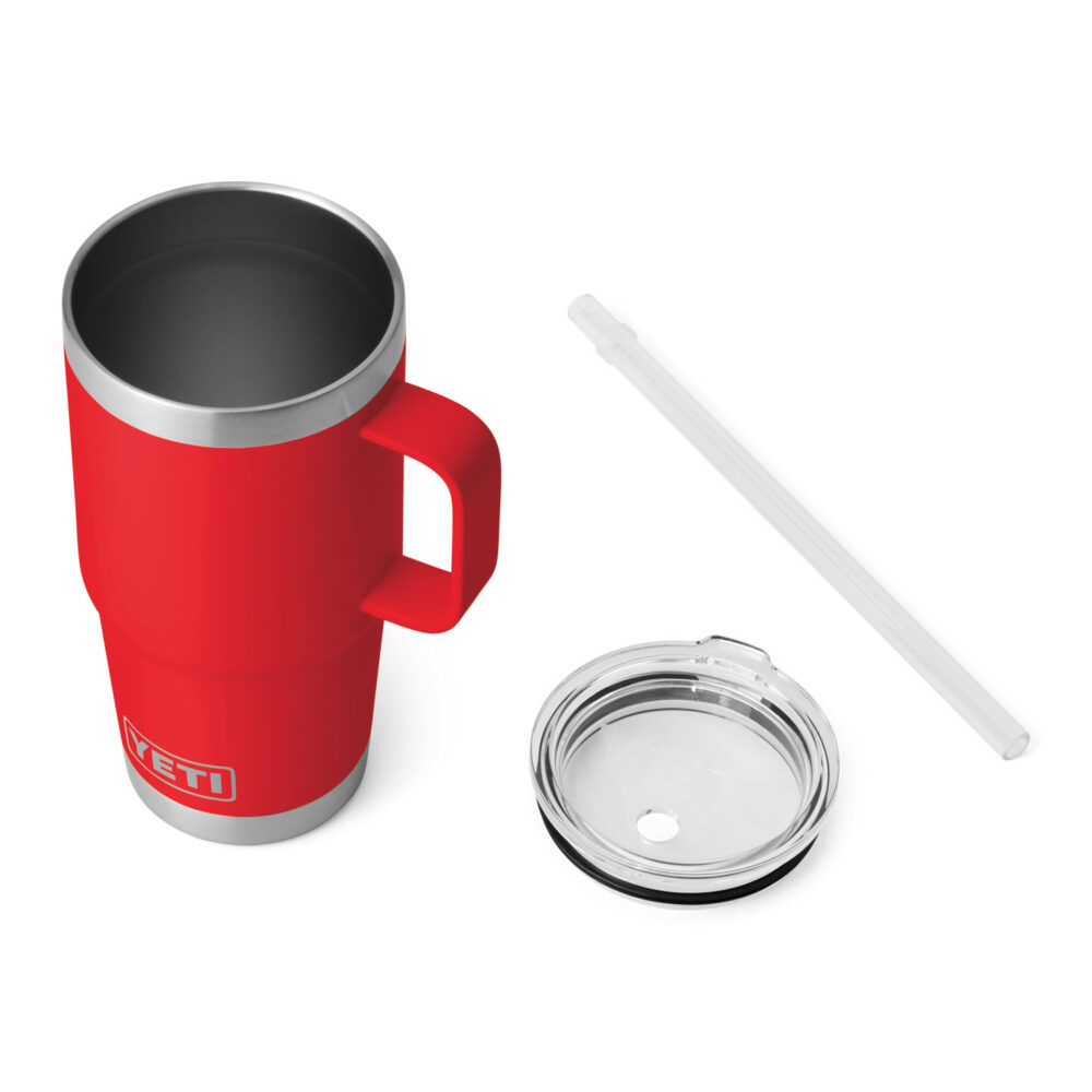 YETI termos-joogitops kaanega, sangaga ja kõrrega Rambler Straw Mug 25 Oz / 739 ml Rescue Red / punane