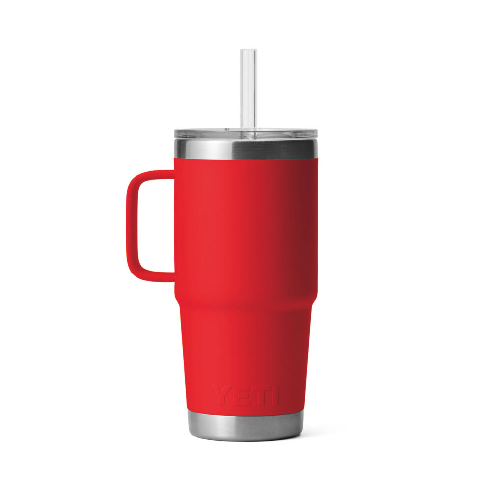 YETI termos-joogitops kaanega, sangaga ja kõrrega Rambler Straw Mug 25 Oz / 739 ml Rescue Red / punane