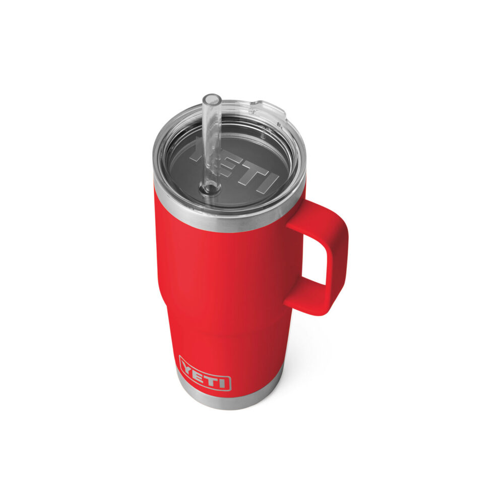 YETI termos-joogitops kaanega, sangaga ja kõrrega Rambler Straw Mug 25 Oz / 739 ml Rescue Red / punane