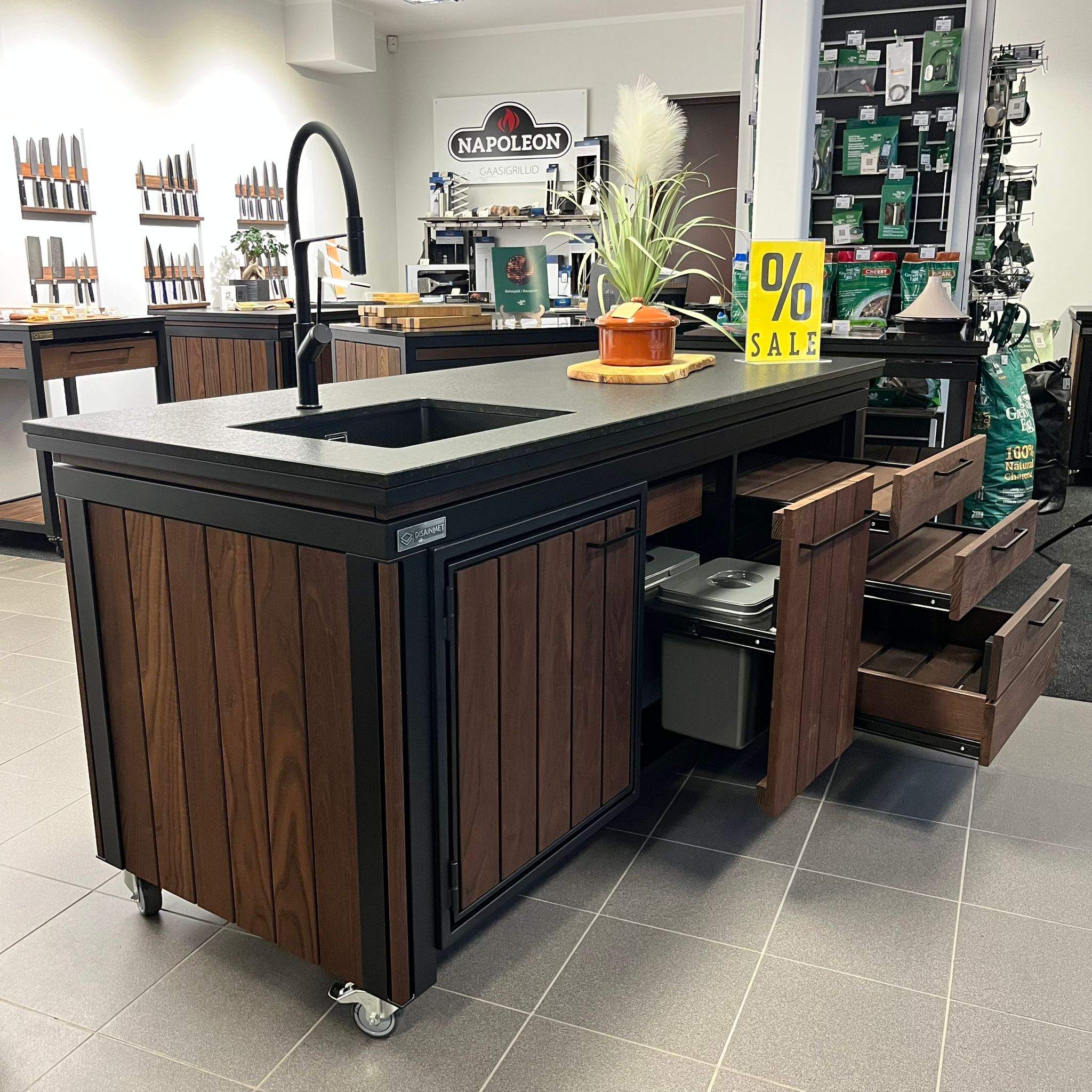 Ratastel väliköök JANE 1900 graniidist tasapinnaga Salonginäidis - Image 4