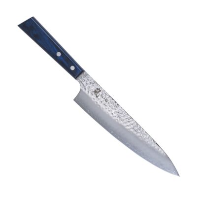 Jaapani kokanuga 20 cm, 3-kihiline teras Yaxell Blue Breeze, Movax Superior, 58 HRC, sinine pakkapuu käepide