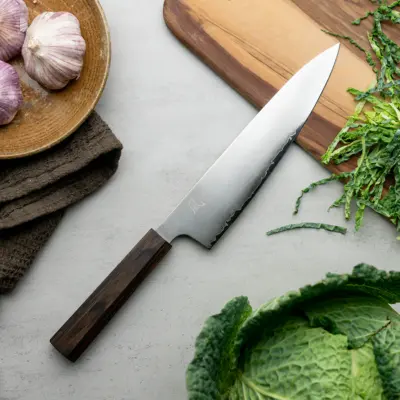 Jaapani kokanuga 20 cm 3-kihilise teraga Yaxell Hana, Movax Superior teras, 58 HRC, kaheksanurkne pakkapuu käepide