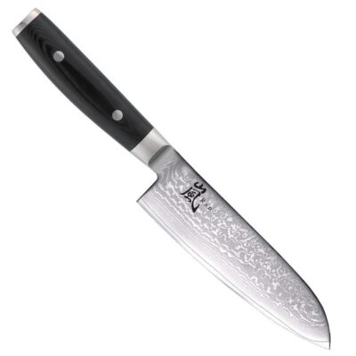 Santoku kokanuga 16,5 cm damaskuse teraga Yaxell Ran, 69-kihiline molübdeen-vanadium teras, 61 HRC, micarta käepide,