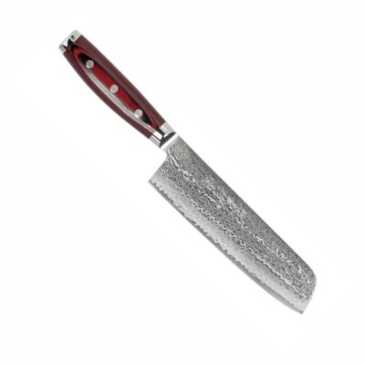 Köögiviljade nakiri kokanuga damaskuse teraga Yaxell Super Gou, 18 cm, SG2 südamik, 161 kihti, kõvadus 63 HRC, micarta
