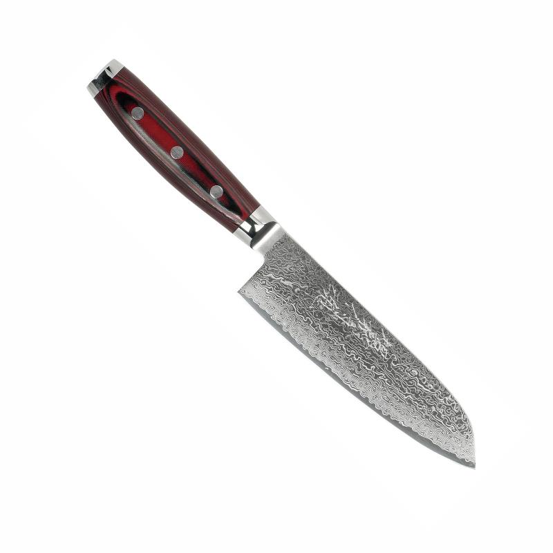 Jaapani santoku kokanuga damaskuse teraga Yaxell Super Gou, SG2 teras, 16,5 cm, 161 kihti, 63 HRC, micarta käepide