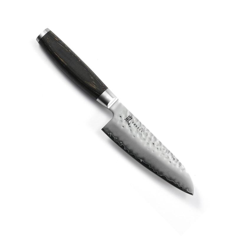 Väike Jaapani santokunuga köögiviljadele Yaxell Taishi minisantoku, 12,5 cm VG10 südamikuga 3-kihiline tera, 61 HRC,