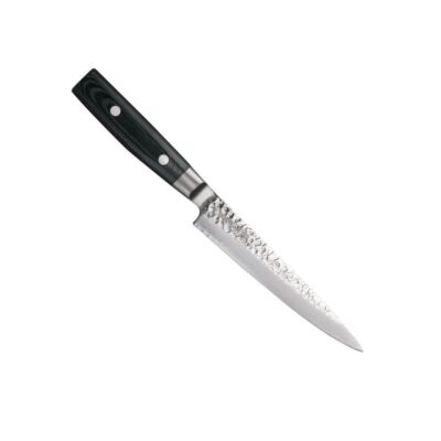 Õhuke Jaapani köögiviljanuga damaskuse teraga Yaxell Zen 15 cm, 37 kihti, 61 HRC, micarta käepide