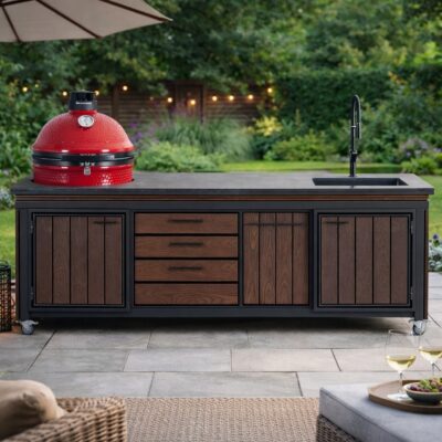 Komplekt: Väliköök JANE 2500 graniidist tasapinna, valamu ja Kamado Joe Classic III keraamilise grilliga