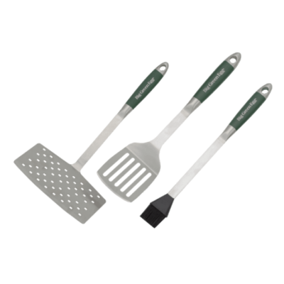 Roostevabast terasest grillitööriistade komplekt 2 pannilabidat ja pintsel Big Green Egg