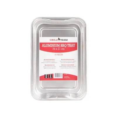 Alumiiniumist grillvann GrillTeam 34 x 21 x 4,5 cm, 10 tk