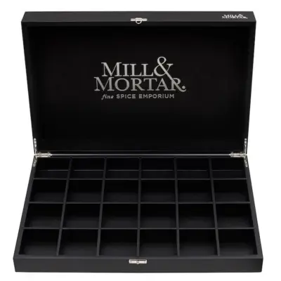Puidust maitseainekirst Mill & Mortar Spice Chest for 24 tins, must