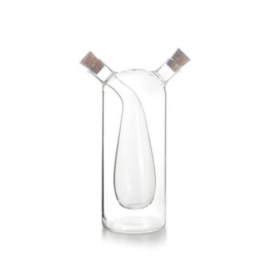 Kahe kambriga õli- ja äädikapudel Ibili, borosilikaatklaas, 260 + 90 ml