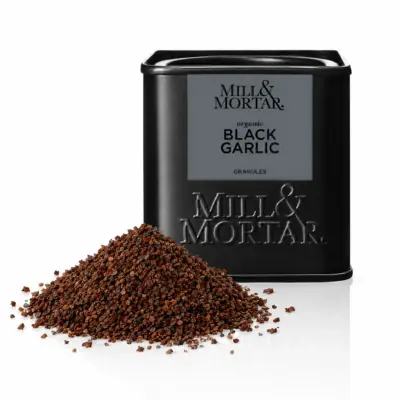 Musta küüslaugu maitseaine Mill & Mortar Black Garlic, Organic, 40 g