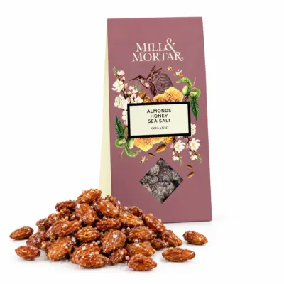 Mahedad mee ja meresoolaga mandlid Mill & Mortar Almonds Honey Sea Salt, 100 g