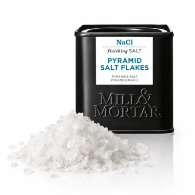 Püramiidhelvestega viimistlussool Mill & Mortar Pyramid Salt Flakes, Cyprus, 70 g