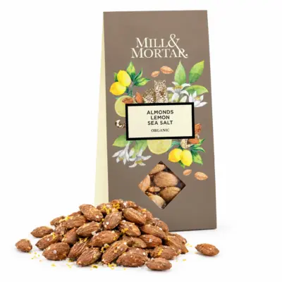 Mahedad sidruni ja meresoolaga mandlid Mill & Mortar Almonds - Lemon - Sea Salt, 100 g