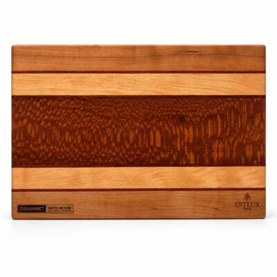 Serveerimis- ja lõikelaud viiest puuliigist Lacewood Mix L, 32 x 21 cm